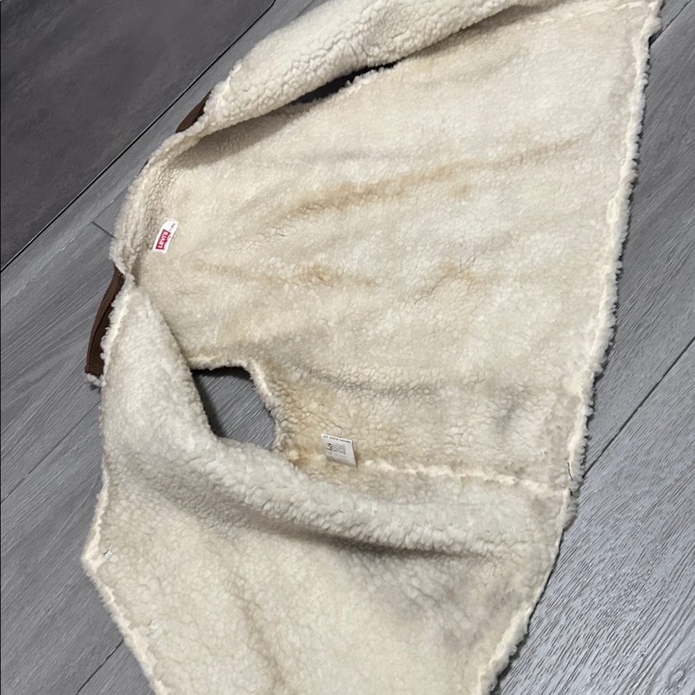 Vintage Levis Brown Corduroy Sherpa Vest Mens Large Snap On  size X-large - Picture 12 of 17